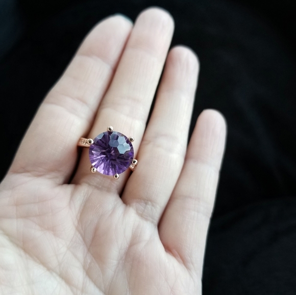 🔥LAST 1🔥NEW STUNNING ROSE GOLD PLATED AMETHYST RING - Picture 14 of 16